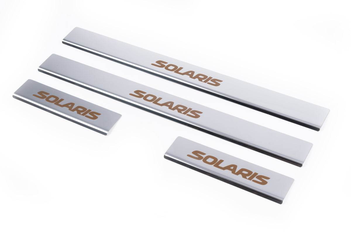 Sill Carmos Solaris V1 (4 pieces, stainless steel) for Hyundai Accent 2011-2017 - Reelken Auto