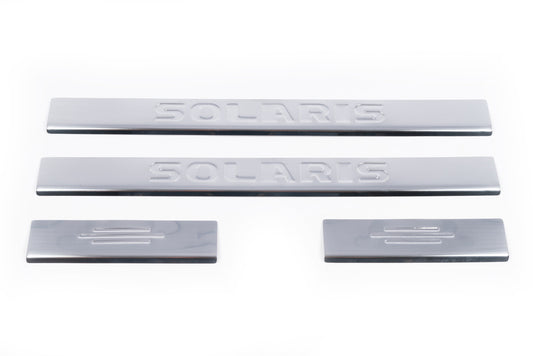 Door Sill Protectors Carmos Solaris V4 (4 pcs, Stainless Steel) for Hyundai Accent 2011-2017 - image 2