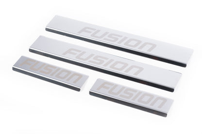 Carmos Door Sill Protectors (4 pcs, Stainless Steel) for Ford Fusion 2002-2009 - image 1