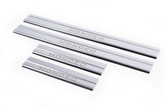 Carmos Door Sill Protectors (4 pcs, Stainless Steel) for Ford Mondeo 2000-2007 - image 1