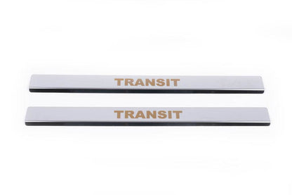 Door sills Carmos V1 (2 pcs, stainless steel) for Ford Transit 2000-2014 - Reelken Auto