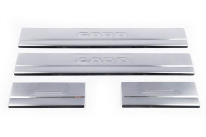 Door sills Carmos V1 (4 pcs, stainless steel) for Ford Kuga 2008-2013 - Reelken Auto
