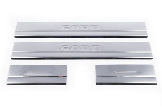 Door Sill Protectors Carmos V1 (4 pcs, Stainless Steel) for Ford Kuga 2008-2013 - image 2