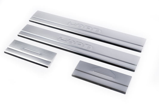 Door Sill Protectors Carmos V1 (4 pcs, Stainless Steel) for Ford Kuga 2008-2013 - image 1