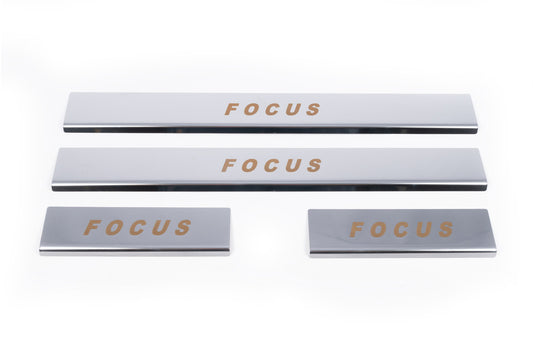 Door Sill Protectors Carmos V1 (4 pcs, Stainless Steel) for Ford Focus I 1998-2005 - image 2