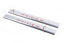 Red Door Sill Covers (Carmos, 2 pcs, Stainless Steel) for Honda Civic 1995-2001 - image 1
