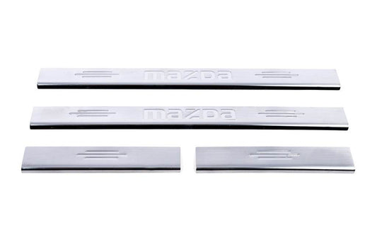 Carmos sill plate (4 pcs., stainless steel) V-1 for Mazda 6 2003-2008 - Reelken Auto