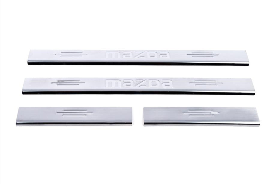 Door Sill Cover Carmos (Stainless Steel) V-1 for Mazda 3 2009-2013 - image 1