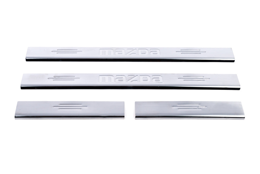Door Sill Cover Carmos (4 pcs, Stainless Steel) V-1 for Mazda 6 2003-2008 - image 2