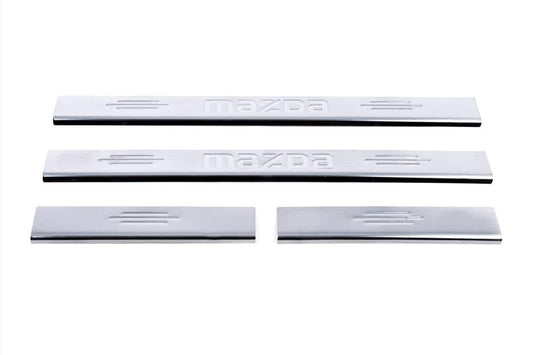 Door Sill Cover Carmos (4 pcs, Stainless Steel) V-1 for Mazda 6 2008-2012 - image 1