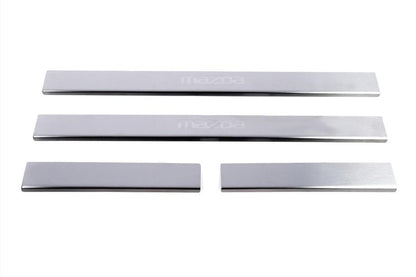 Door Sill Cover Carmos (4 pcs, Stainless Steel) V-2 for Mazda 2 2003-2007 - image 1