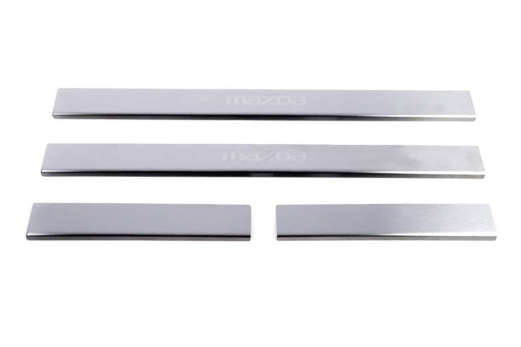 Carmos sill plate (4 pcs., stainless steel) V-2 for Mazda 6 2003-2008 - Reelken Auto