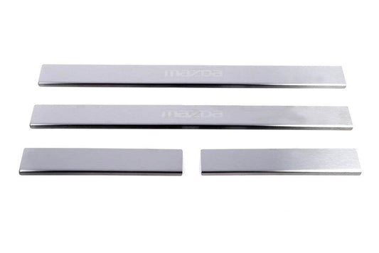 Carmos sill plate (4 pcs., stainless steel) V-2 for Mazda 6 2003-2008 - Reelken Auto
