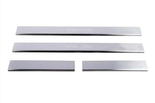 Door Sill Cover Carmos (4 pcs, Stainless Steel) V-2 for Mazda 3 2009-2013 - image 1