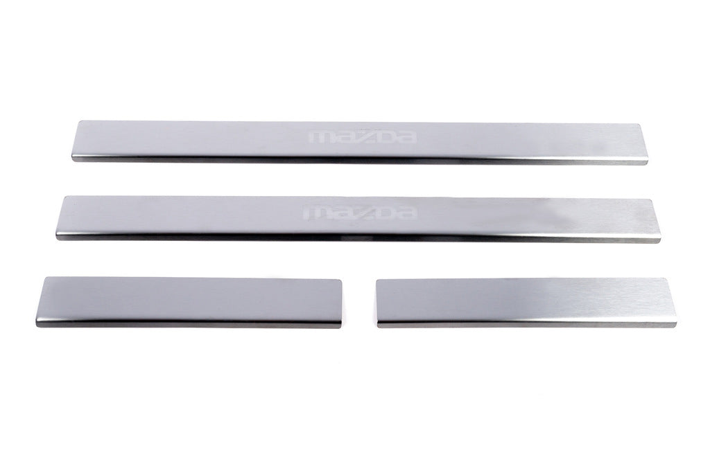 Door Sill Cover Carmos (4 pcs, Stainless Steel) V-2 for Mazda 6 2003-2008 - image 2