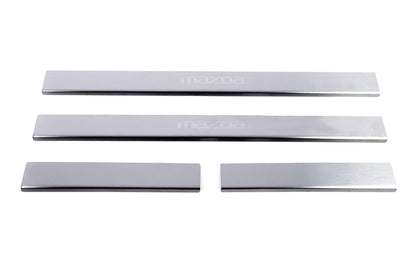 Door Sill Cover Carmos (4 pcs, Stainless Steel) V-2 for Mazda 6 2003-2008 - image 2