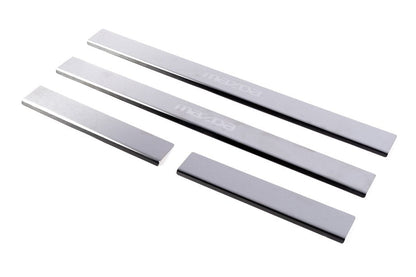 Door Sill Cover Carmos (4 pcs, Stainless Steel) V-2 for Mazda 2 2003-2007 - image 2