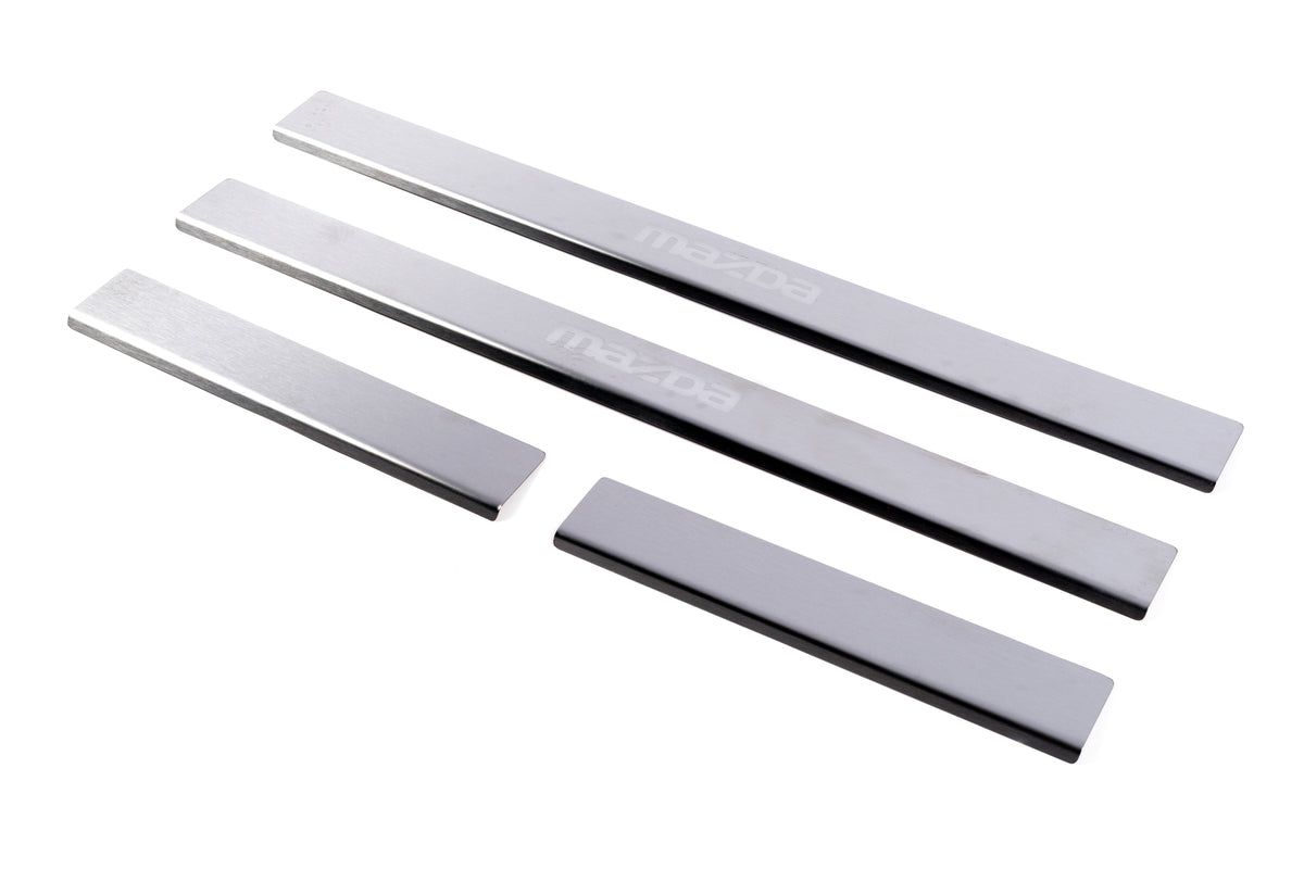 Door Sill Cover Carmos (4 pcs, Stainless Steel) V-2 for Mazda 6 2003-2008 - image 1