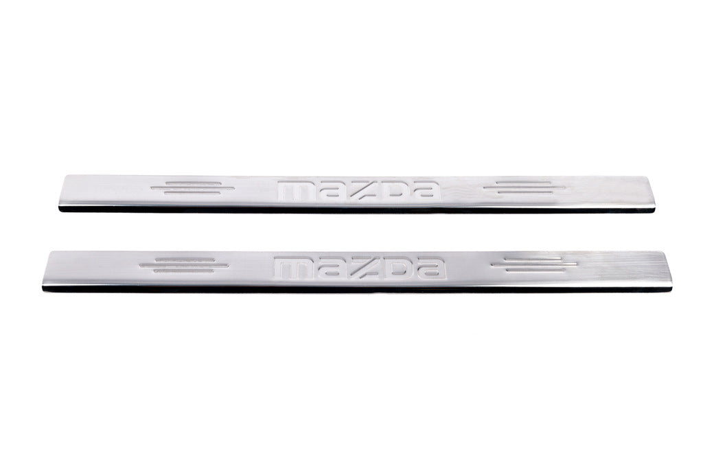 Carmos threshold cover (stainless steel) V-1 for Mazda 2 2003-2007 - image 2