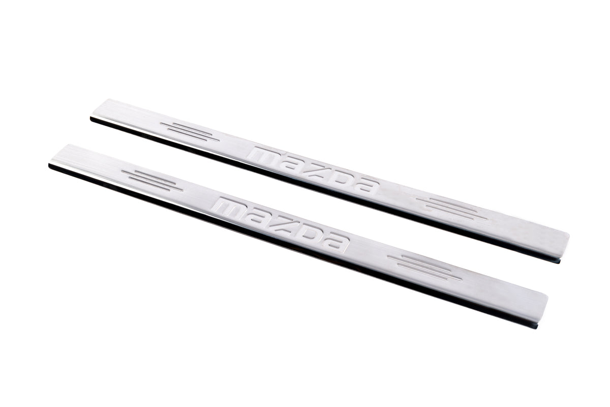 Door Sill Cover Carmos (Stainless Steel) V-1 for Mazda 2 2007-2014 - image 1