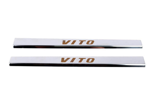 Door sills Vip-style (2 pieces, stainless steel) for Mercedes Vito W638 1996-2003 - Reelken Auto