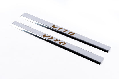 Door Sill Covers Vip-Style (2 pcs, Stainless Steel) for Mercedes Vito W638 1996-2003 - image 1