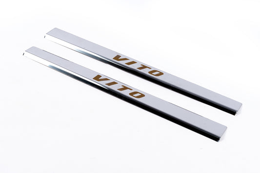 Door Sill Covers Vip-Style (2 pcs, Stainless Steel) for Mercedes Vito W638 1996-2003 - image 1