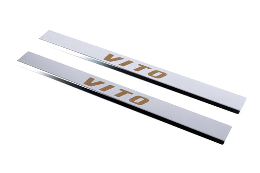 Carmos Door Sill Protectors (2 pcs, Stainless Steel) for Mercedes Vito W639 2004-2014 - image 2