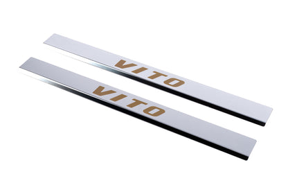 Carmos Door Sill Protectors (2 pcs, Stainless Steel) for Mercedes Vito W639 2004-2014 - image 2