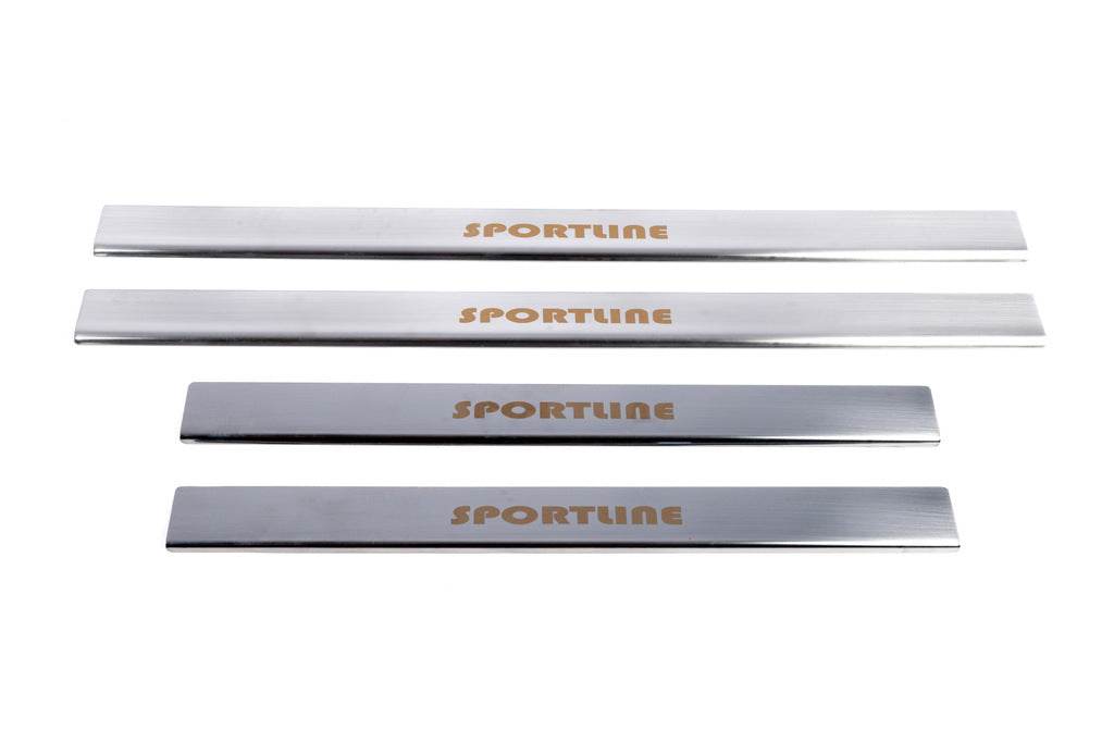 Pads for door sills SportLine (4 pieces, stainless steel.) for Mercedes E-class W124 1984-1997 - Reelken Auto