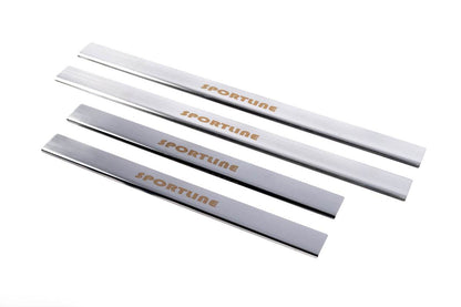 Pads for door sills SportLine (4 pieces, stainless steel.) for Mercedes E-class W124 1984-1997 - Reelken Auto