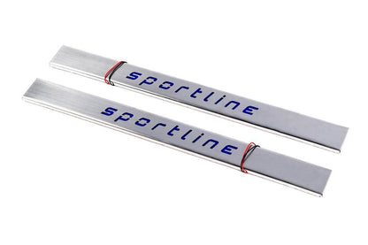 Covers for door sills LED short (2 pieces, stainless steel.) for Mercedes E-class W124 1984-1997 - Reelken Auto