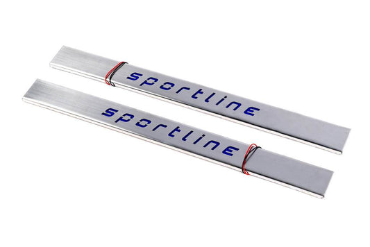 Covers for door sills LED short (2 pieces, stainless steel.) for Mercedes E-class W124 1984-1997 - Reelken Auto