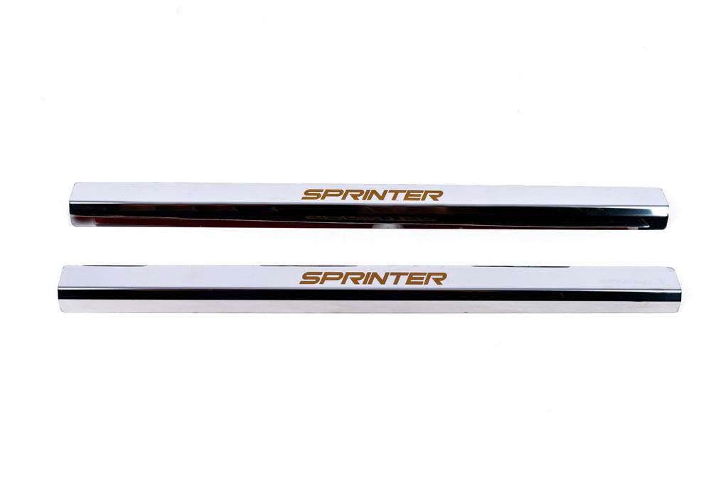 Door sills VIP-style (2 pieces, steel) for Mercedes Sprinter W906 2006-2018 - Reelken Auto