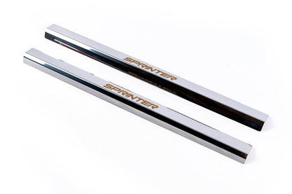 Door sills VIP-style (2 pieces, steel) for Mercedes Sprinter W906 2006-2018 - Reelken Auto