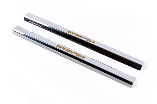 Door sills VIP-style (2 pieces, steel) for Mercedes Sprinter W906 2006-2018 - Reelken Auto