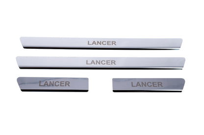 Stainless Steel Door Sill Protectors Carmos V1 (4 pcs) for Mitsubishi Lancer 9 2004-2008 - image 2