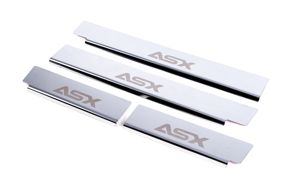 Carmos Door Sill Protectors (4 pcs, Stainless Steel) for Mitsubishi ASX 2010-2023 - image 1