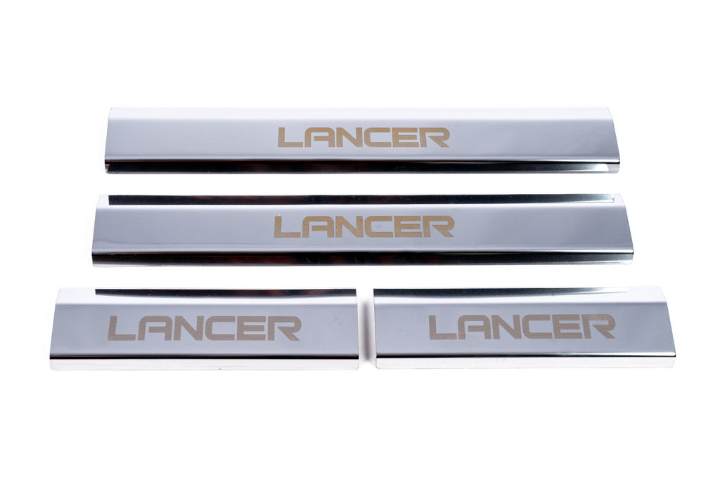 Door Sill Protectors Carmos Stainless Steel 4 pcs for Mitsubishi Lancer X 2008- - image 6