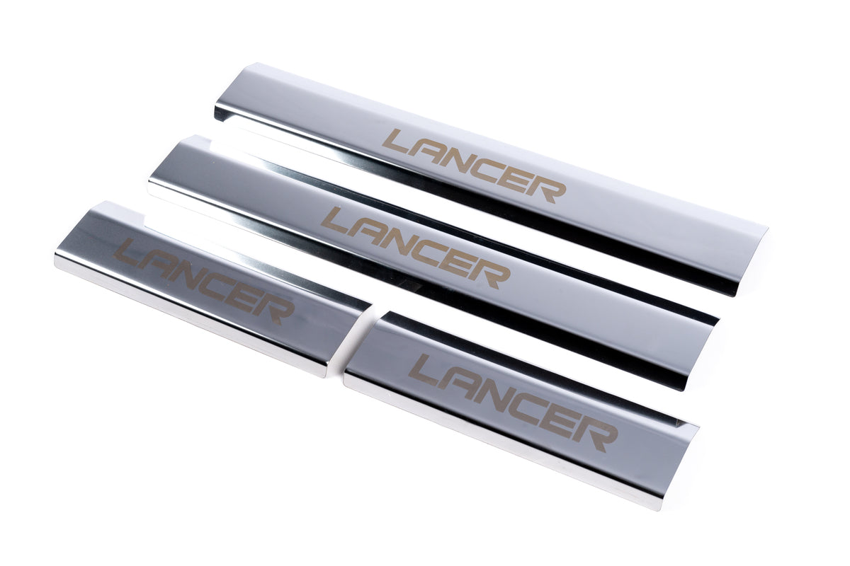 Door Sill Protectors Carmos Stainless Steel 4 pcs for Mitsubishi Lancer X 2008- - image 5