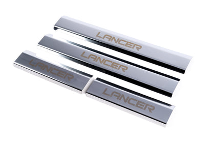 Door Sill Protectors Carmos Stainless Steel 4 pcs for Mitsubishi Lancer X 2008- - image 5