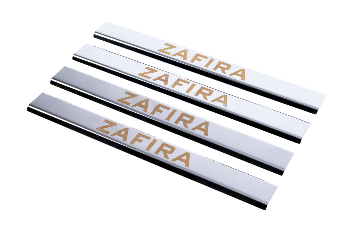 Door Sill Protectors Carmos V1 (4 pcs, Stainless Steel) for Opel Zafira A 1998-2005 - image 1