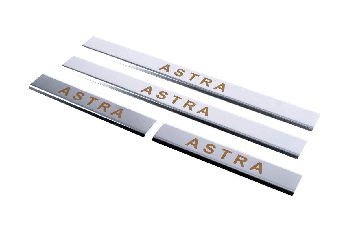 Trim, thresholds, Carmos (4 PCs, steel) for Opel Astra G classic 1998-2012 - Reelken Auto