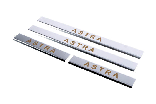Trim, thresholds, Carmos (4 PCs, steel) for Opel Astra G classic 1998-2012 - Reelken Auto