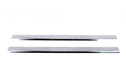 Door sills Carmos (Coupe, 2 pieces, stainless.) for Opel Astra G classic 1998-2012 - Reelken Auto