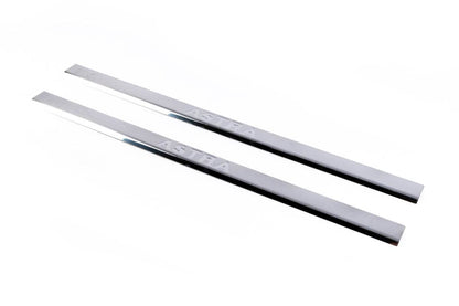 Door sills Carmos (Coupe, 2 pieces, stainless.) for Opel Astra G classic 1998-2012 - Reelken Auto