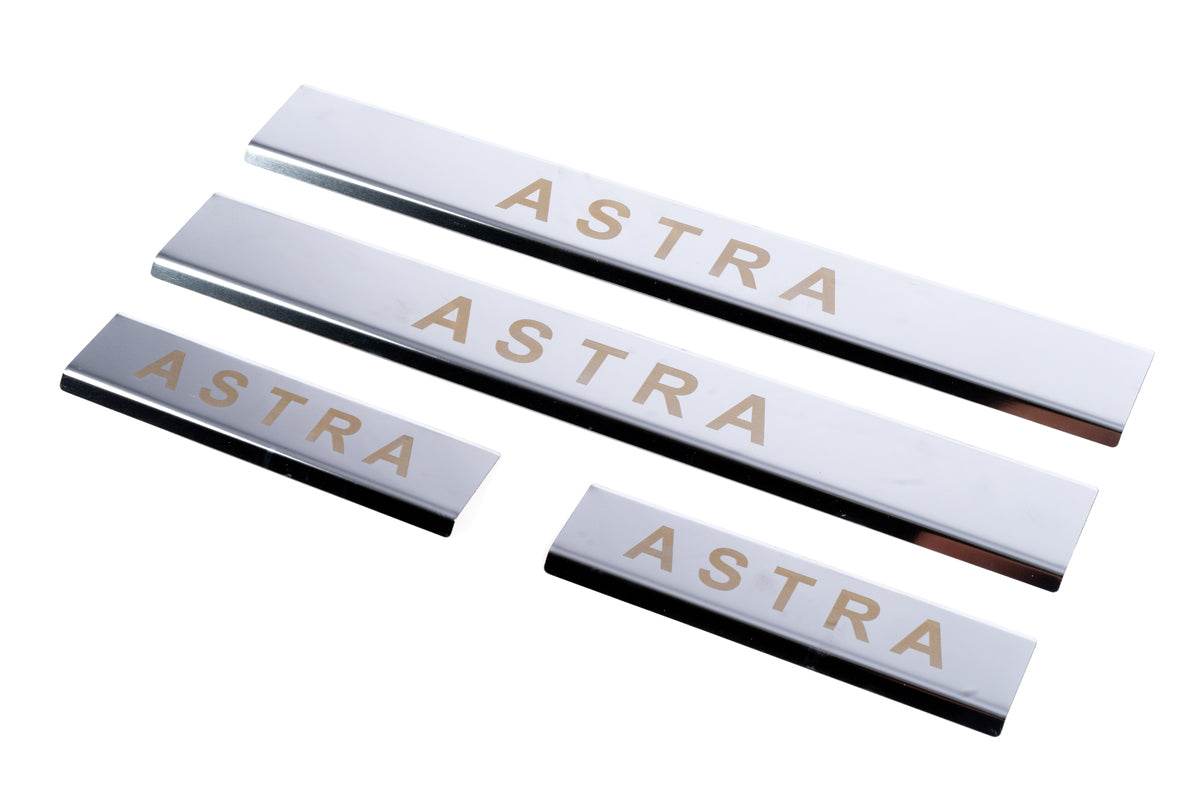 Carmos V1 sill plates (4 pcs., steel) for Opel Astra H 2004-2013 - Reelken Auto