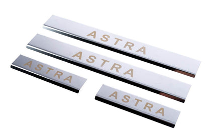 Carmos V1 sill plates (4 pcs., steel) for Opel Astra H 2004-2013 - Reelken Auto
