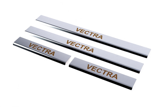 Carmos Door Sill Protectors (4 pcs, Stainless Steel) for Opel Vectra B 1995-2002 - image 1
