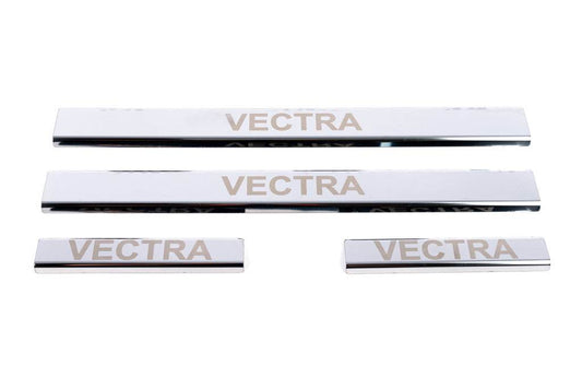 Door sills (Carmos, 4-piece, steel) for Opel Vectra C 2002-2008 - Reelken Auto